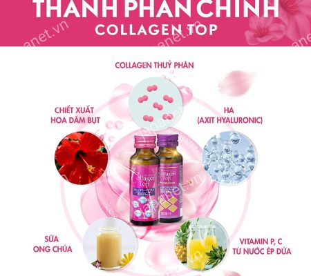 Nước uống Collagen Shinnippai Top 5000mg Hộp 10 Chai Nhật
