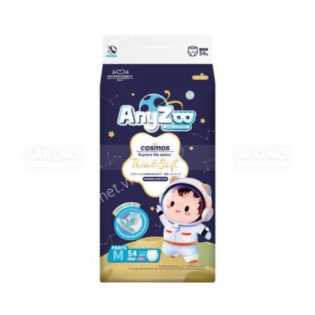 Bỉm quần Anyzoo Premium size M (54 miếng) - Nội địa Nhật
