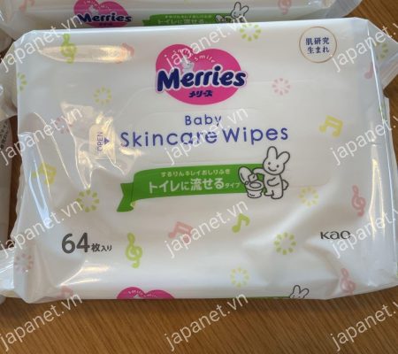 Khăn giấy ướt Merries Nhật Bản (64 tờ) - An toàn cho bé