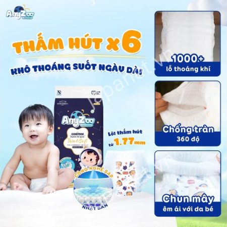 Bỉm quần Anyzoo Premium size M (54 miếng) - Nội địa Nhật