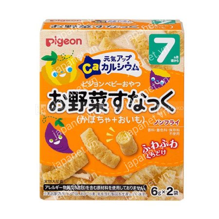 Bánh ăn dặm Pigeon vị Bí đỏ & Khoai lang cho bé 7 tháng